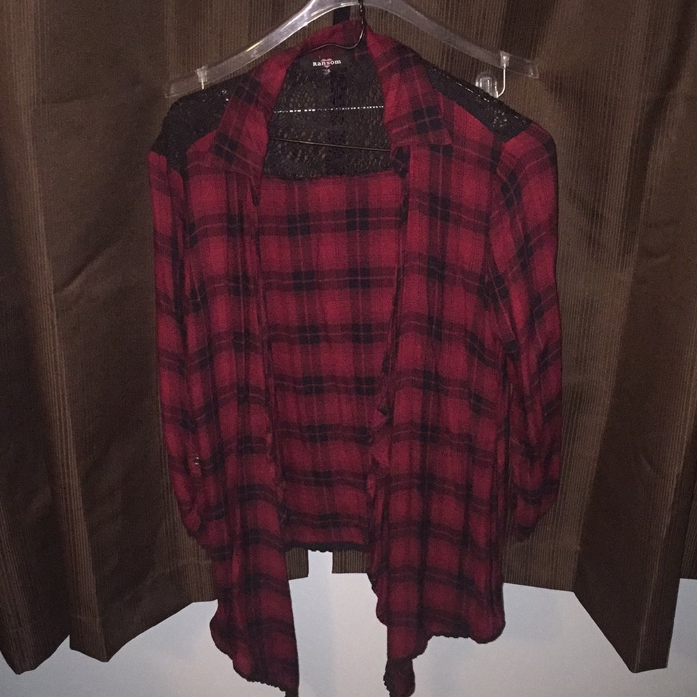 Flannel Cardigan Fly-Away Shirt